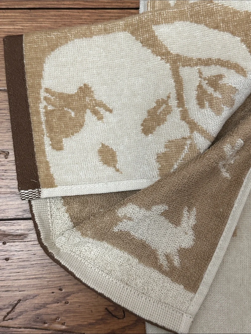 Celebrate Together Fall Hand Towel - Cream & Tan with Orange Fox